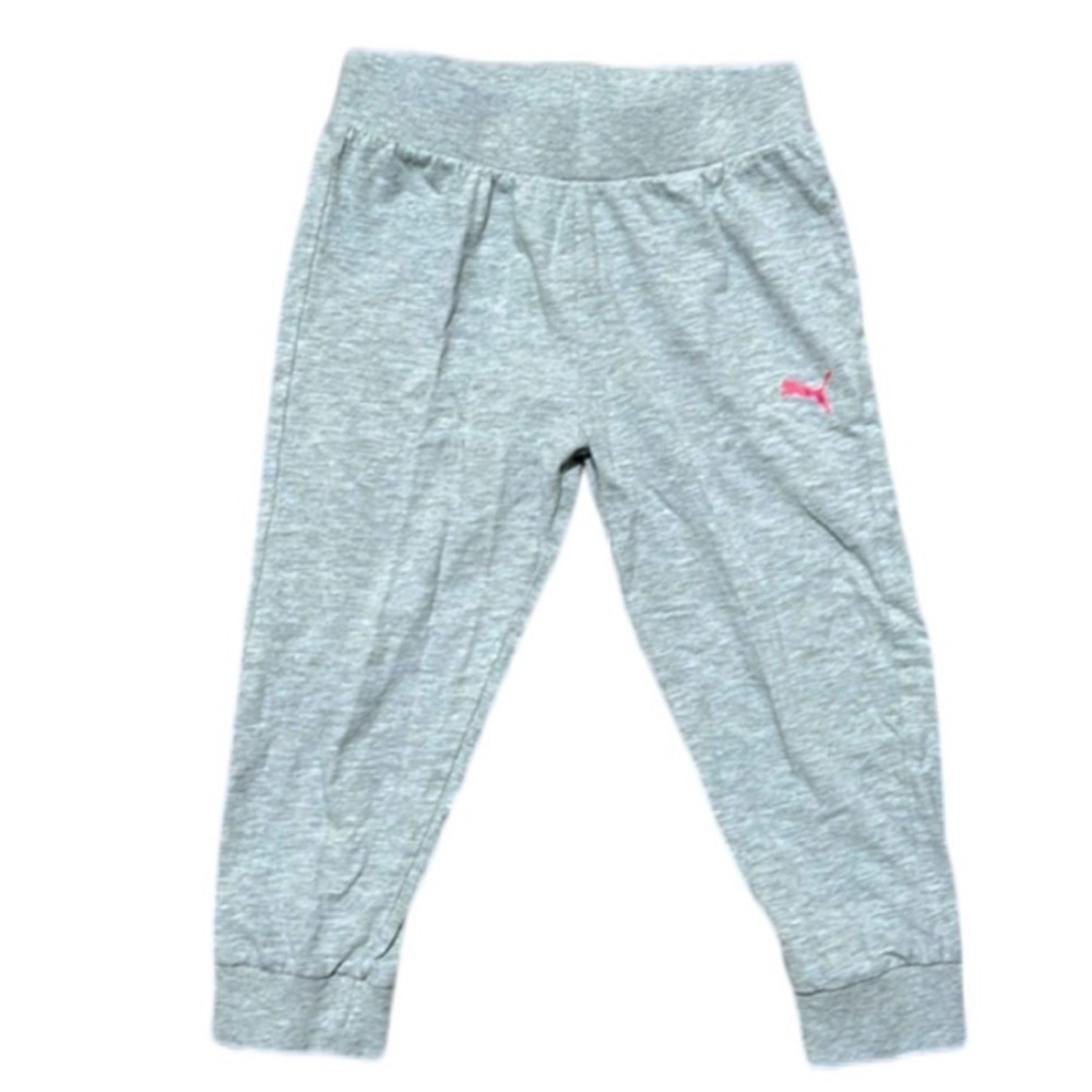 GIRLS PUMA JOGGERS SIZE 6X NWOT GRAY WITH PINK PUMA EMBLEM